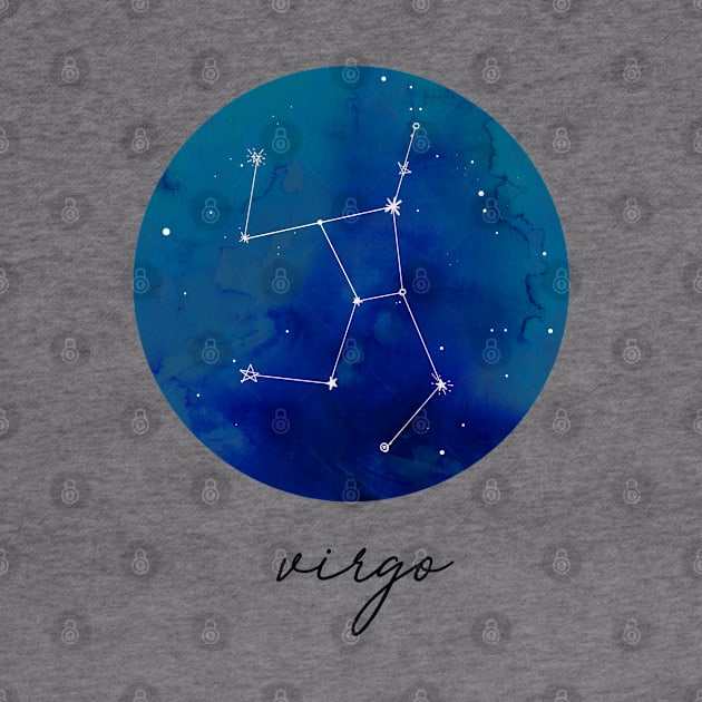 Virgo Watercolor Zodiac Constellation by aterkaderk